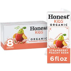 Honest Kids Organic Strawberry Peach Keen Juice Drink - 8pk/6 fl oz Boxes