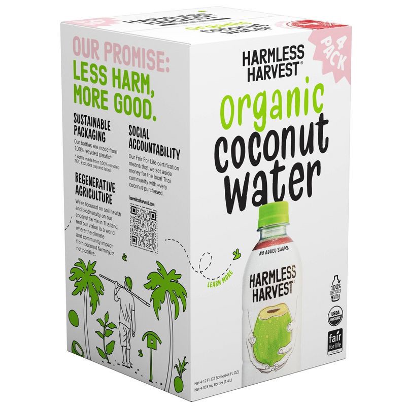 slide 3 of 4, Harmless Harvest Organic Coconut Water - 4ct/12 fl oz, 4 ct; 12 fl oz