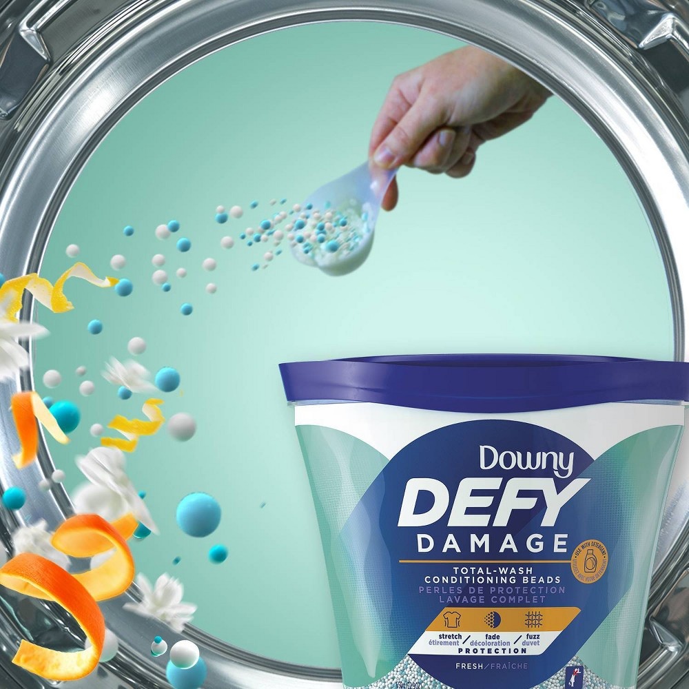 slide 4 of 9, DownyDefyDamageTotal-Wash Fresh Scent ConditioningBeads, 18.1 oz