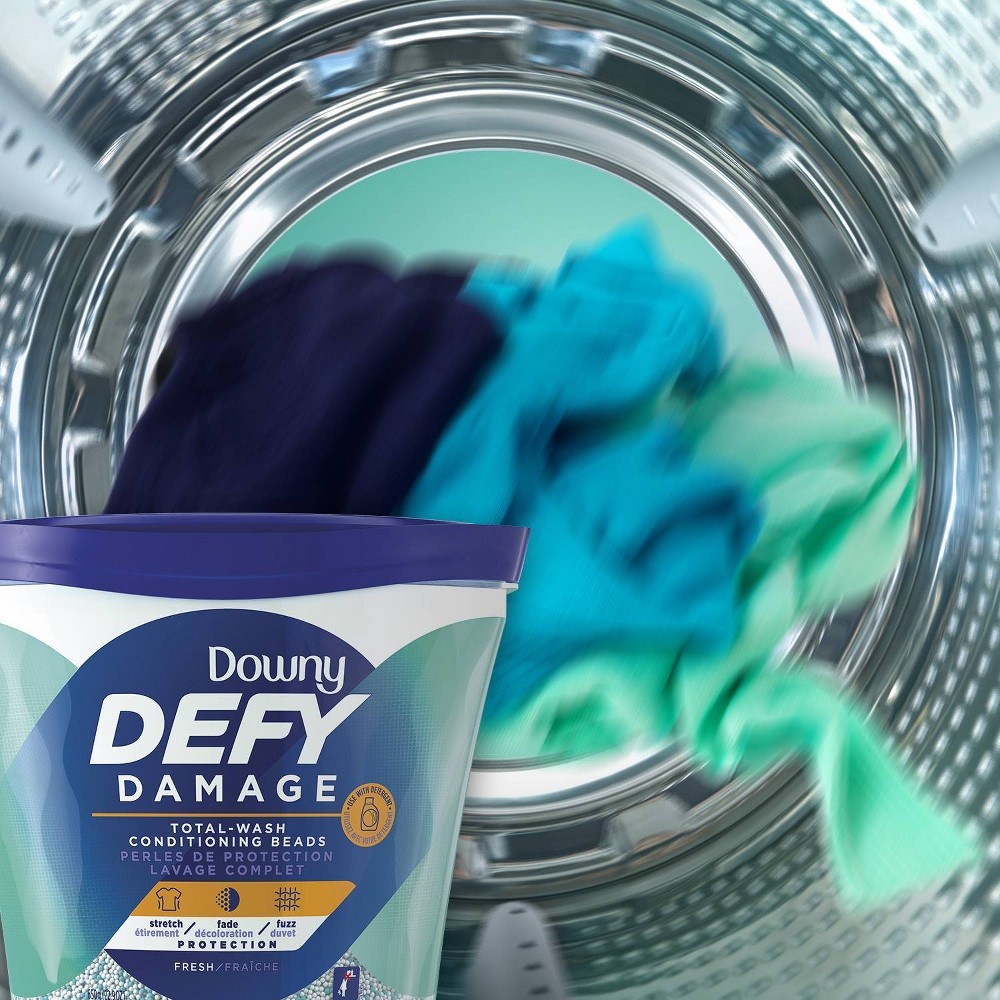 slide 6 of 9, DownyDefyDamageTotal-Wash Fresh Scent ConditioningBeads, 18.1 oz