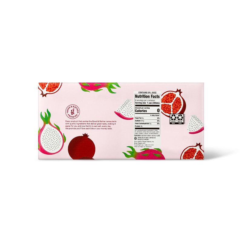slide 3 of 3, Pomegranate Dragon Fruit Sparkling Water - 8pk/12 fl oz Cans - Good & Gather™, 8 ct; 12 fl oz