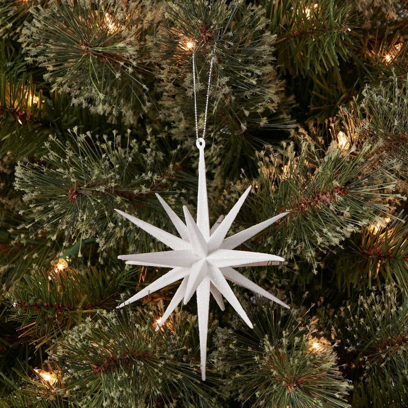 slide 2 of 6, Plastic Spike Starburst Christmas Tree Ornament White - Wondershop™: Indoor, 1 ct