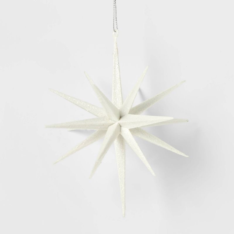 slide 1 of 6, Plastic Spike Starburst Christmas Tree Ornament White - Wondershop™: Indoor, 1 ct