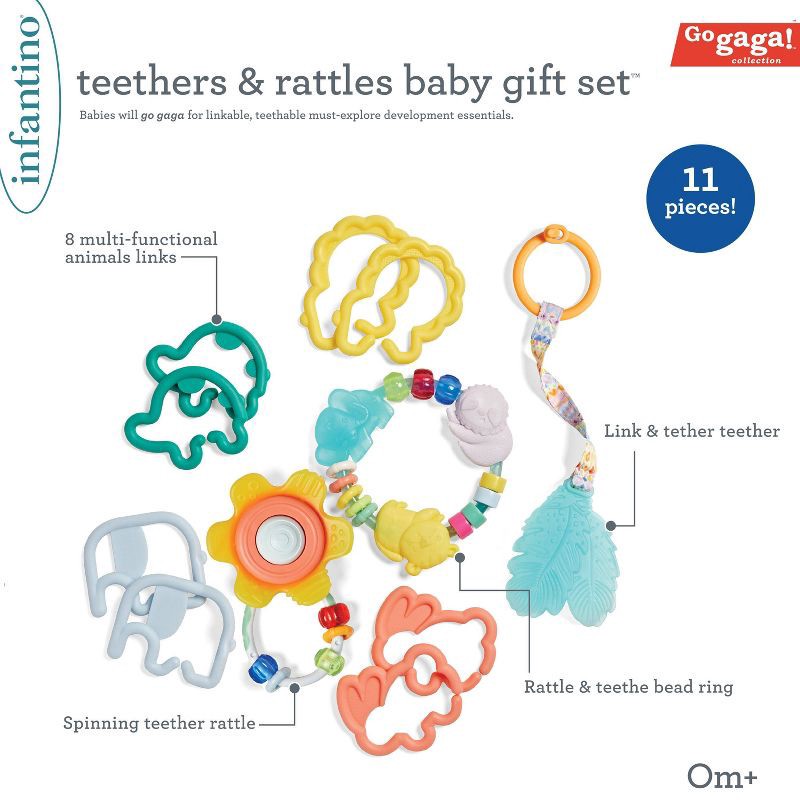 slide 6 of 7, Infantino Go gaga! Teethers & Rattle Baby Gift Set, 1 ct