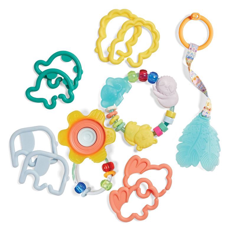 slide 1 of 7, Infantino Go gaga! Teethers & Rattle Baby Gift Set, 1 ct