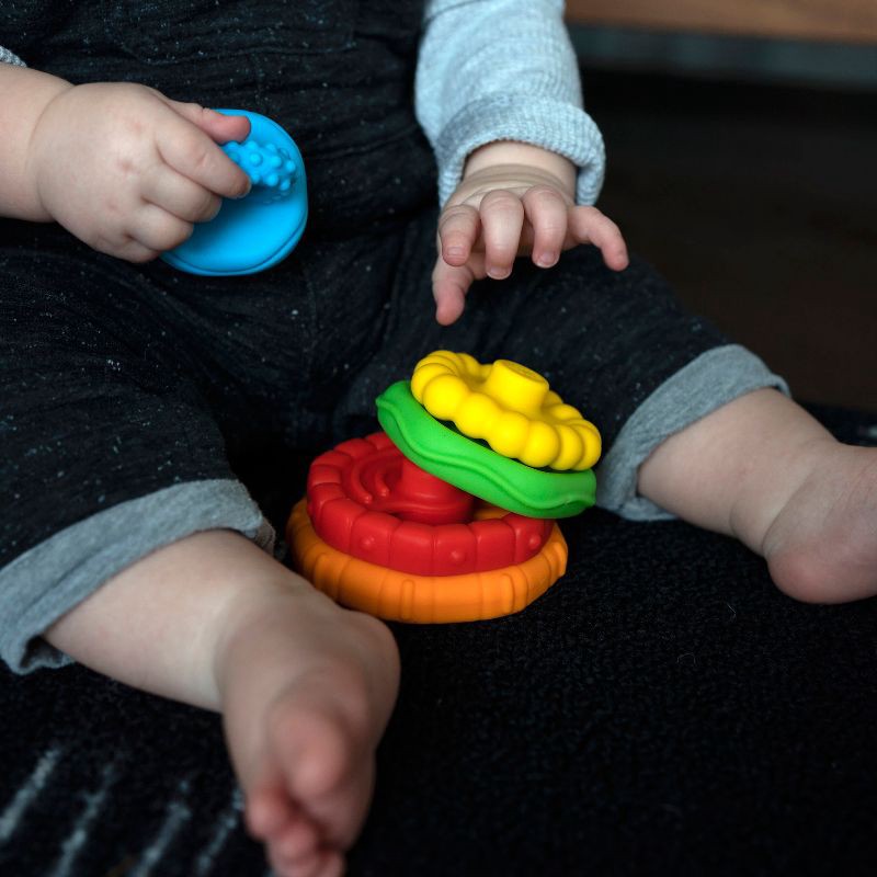 slide 2 of 12, Baby Einstein Stack & Teethe Multi-Textured Teether Toy, 1 ct