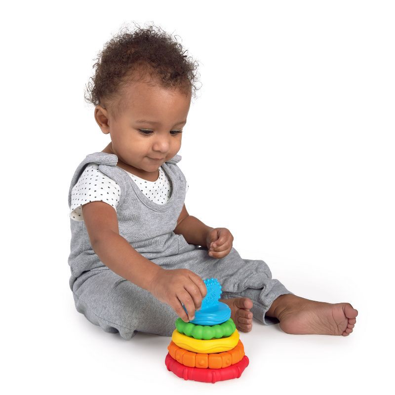 slide 9 of 12, Baby Einstein Stack & Teethe Multi-Textured Teether Toy, 1 ct