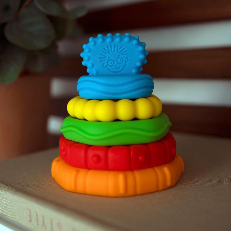 slide 11 of 12, Baby Einstein Stack & Teethe Multi-Textured Teether Toy, 1 ct