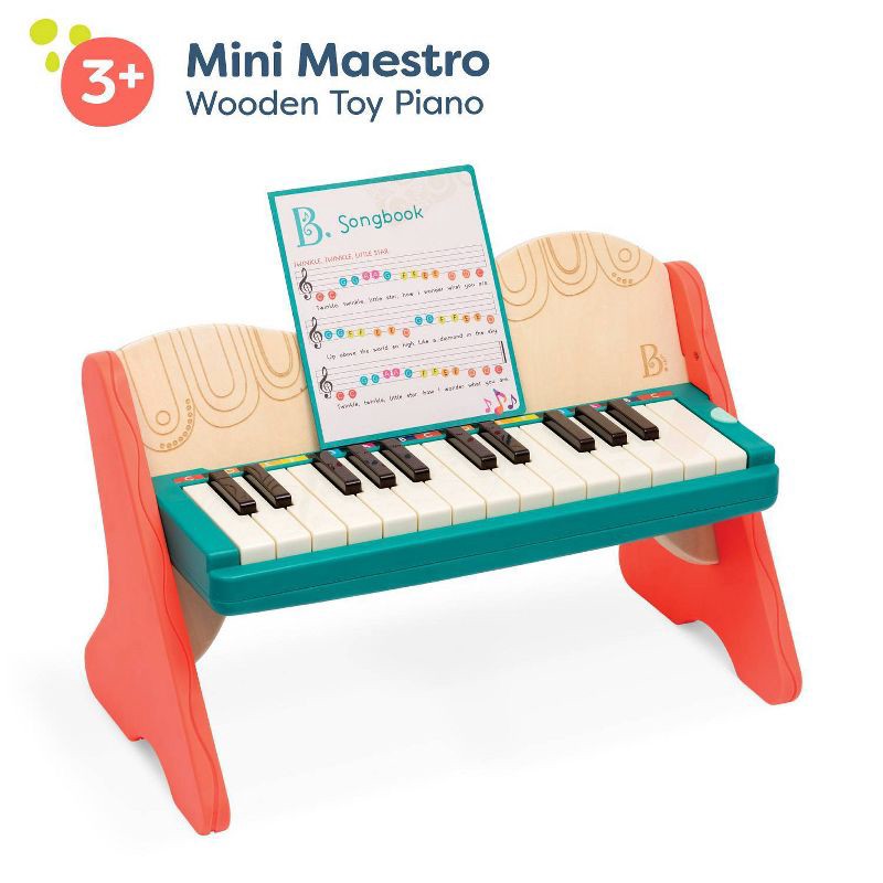 slide 5 of 5, B. toys Wooden Toy Piano - Mini Maestro, 1 ct