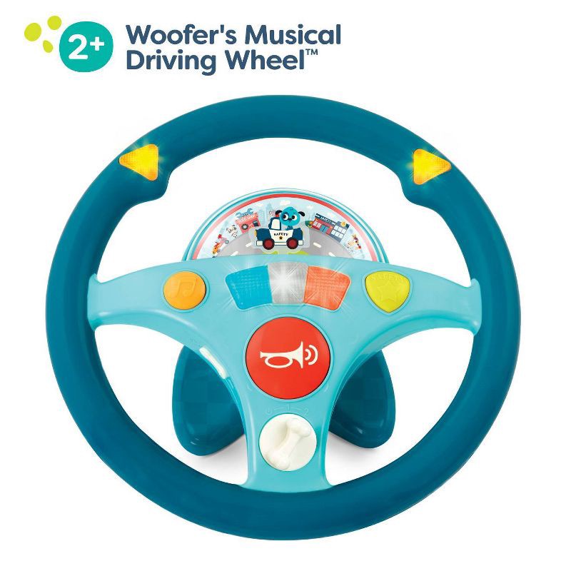 slide 6 of 9, B. Toys Toy Steering Wheel - Woofer's Musical Driving Wheel, 1 ct