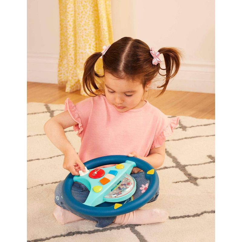 slide 7 of 9, B. Toys Toy Steering Wheel - Woofer's Musical Driving Wheel, 1 ct