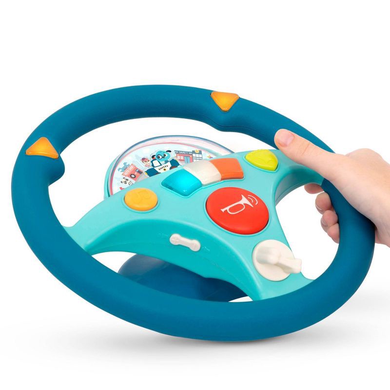slide 8 of 9, B. Toys Toy Steering Wheel - Woofer's Musical Driving Wheel, 1 ct