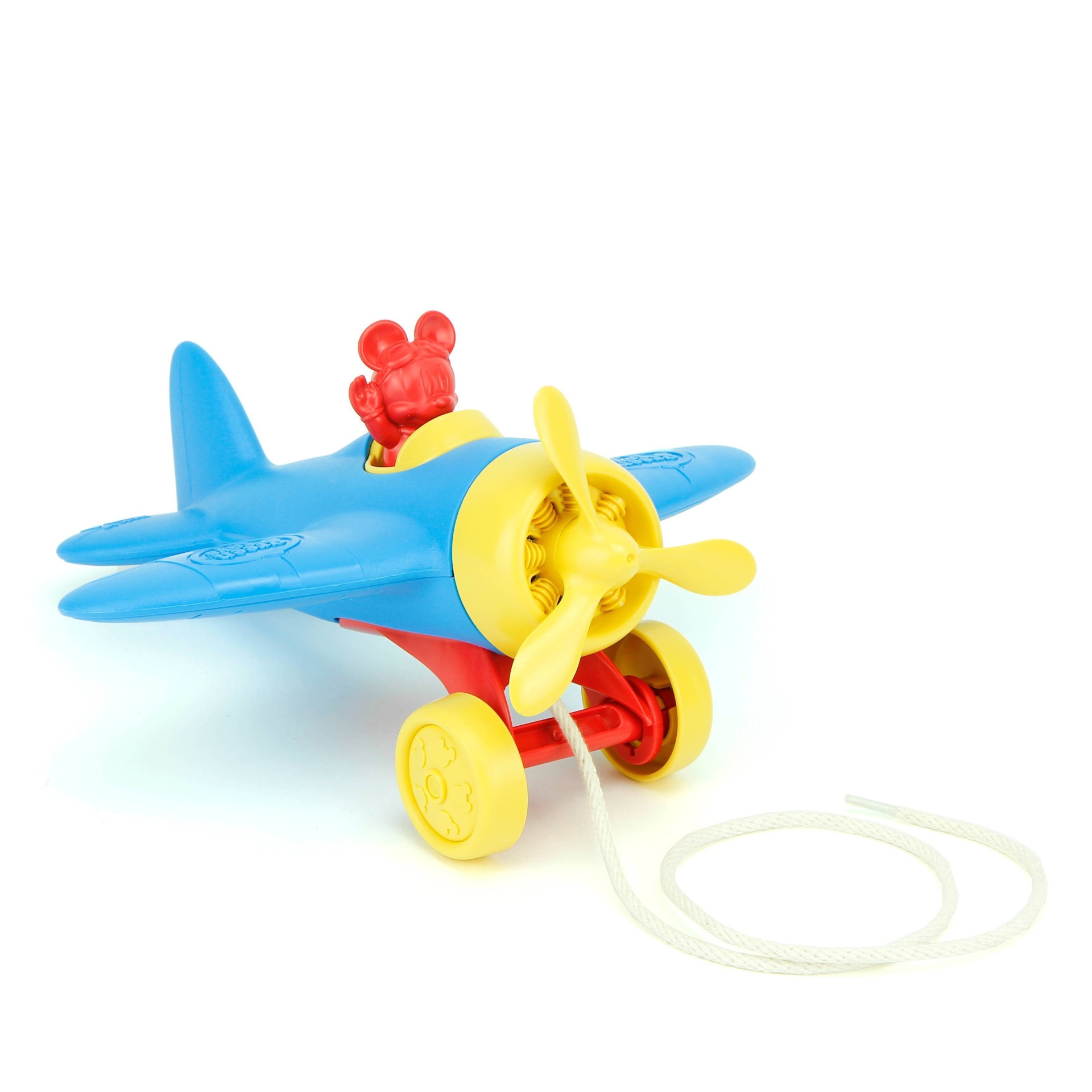 slide 1 of 7, Green Toys Mickey Mouse Airplane Pull Toy, 1 ct