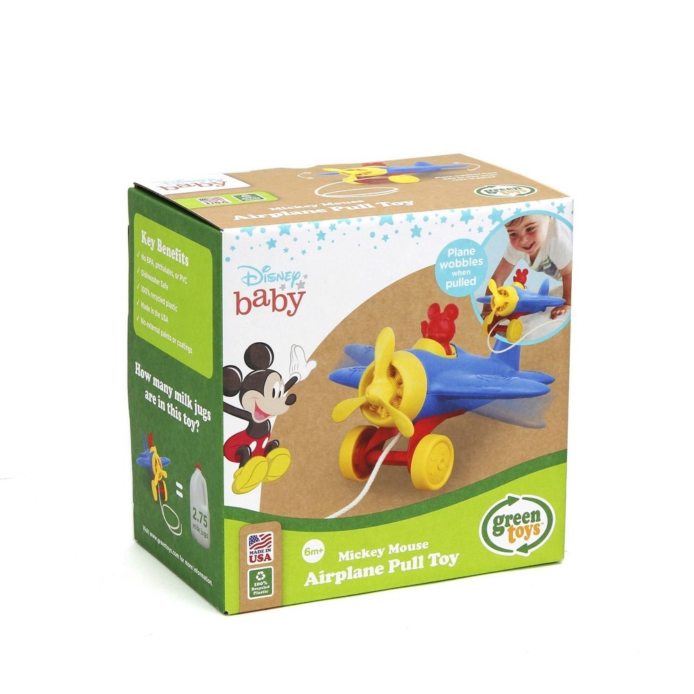 slide 6 of 7, Green Toys Mickey Mouse Airplane Pull Toy, 1 ct