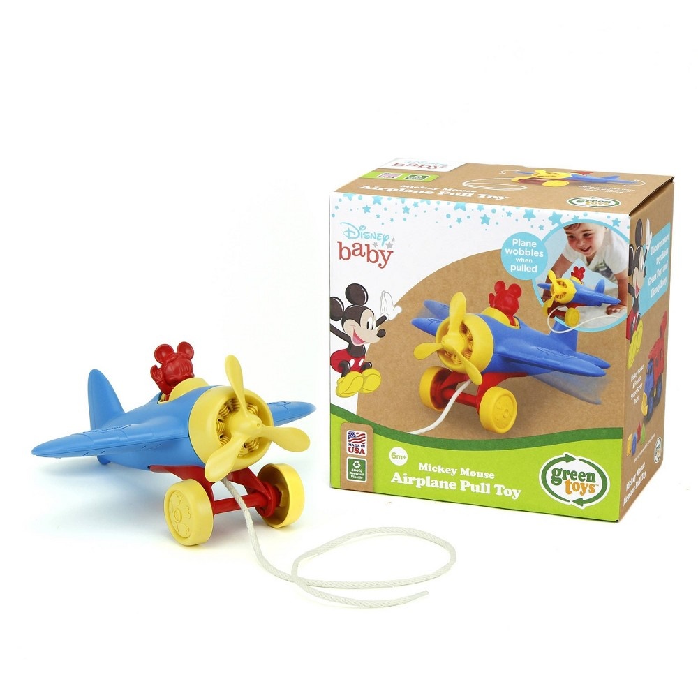 slide 7 of 7, Green Toys Mickey Mouse Airplane Pull Toy, 1 ct