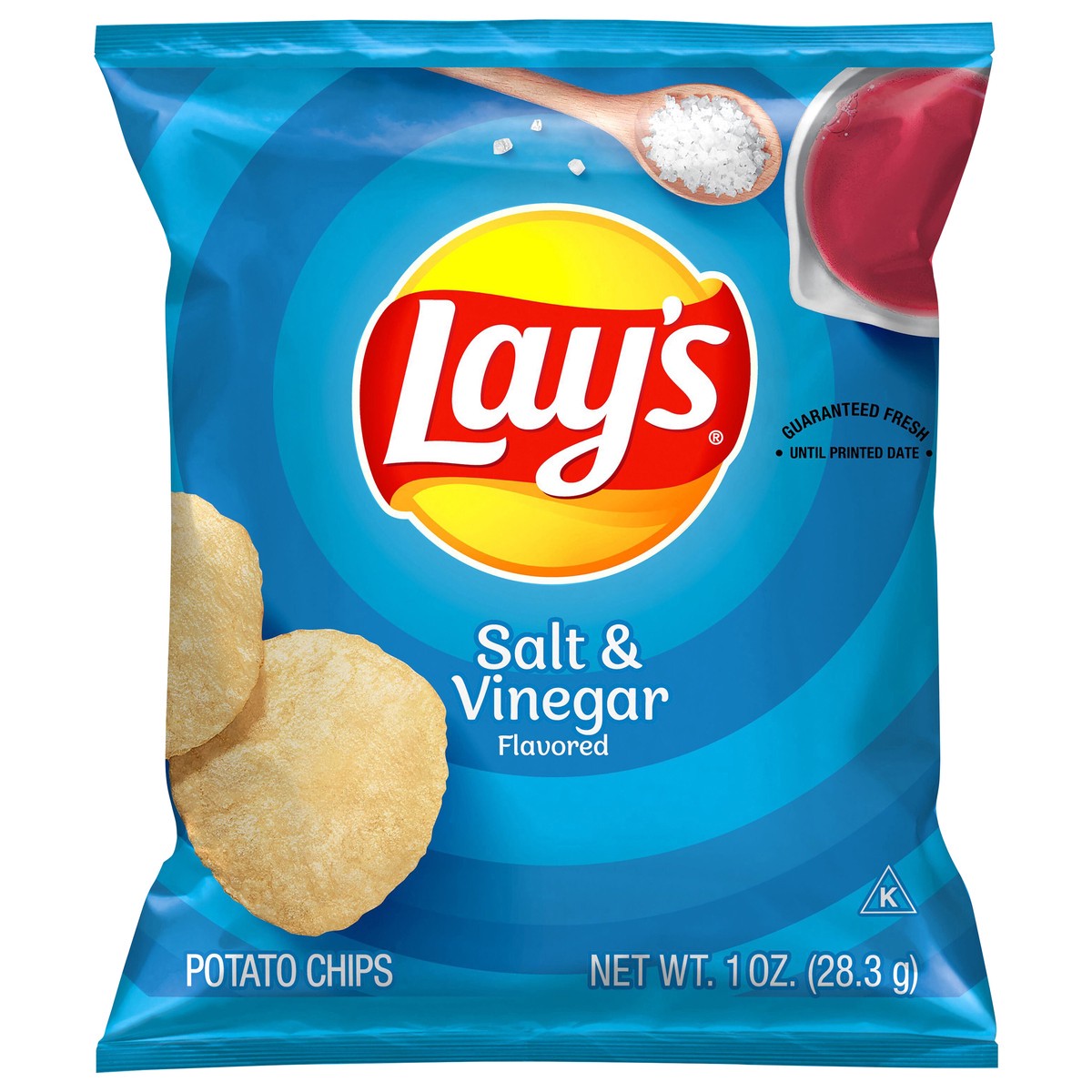 slide 1 of 3, Lay's Potato Chips Salt & Vinegar Flavored 1 Oz, 1 oz