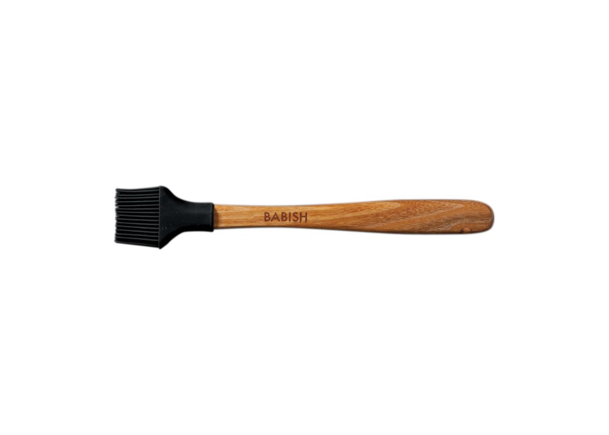 slide 1 of 1, BWB 12.2" Silicon Brush Teak Handle, 12.2 in