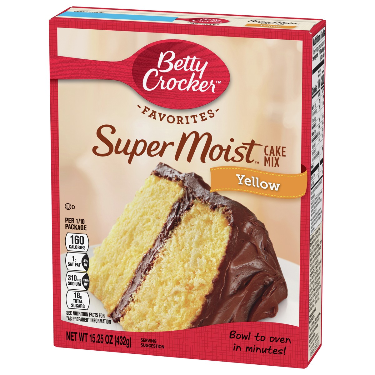 slide 3 of 9, Betty Crocker Super Moist Yellow Cake Mix, 15.25 oz., 15.25 oz