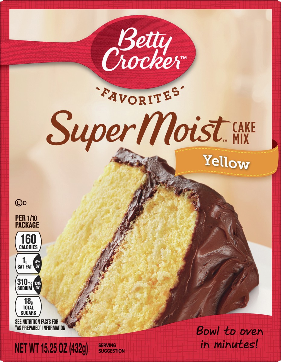 slide 6 of 9, Betty Crocker Super Moist Yellow Cake Mix, 15.25 oz., 15.25 oz