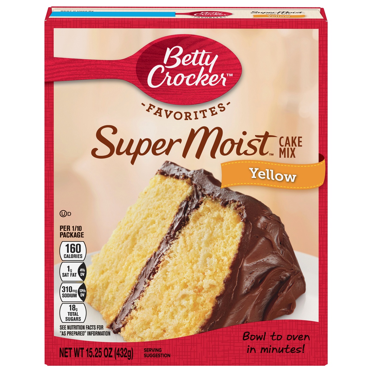 slide 1 of 4, Betty Crocker Super Moist Yellow Cake Mix, 15.25 oz, 15.25 oz