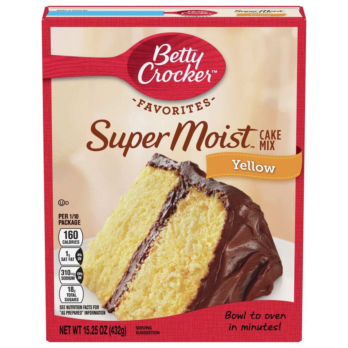 slide 1 of 9, Betty Crocker Super Moist Yellow Cake Mix, 15.25 oz., 15.25 oz
