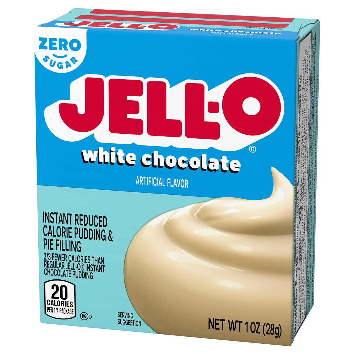 slide 5 of 9, Jell-O White Chocolate Artificially Flavored Zero Sugar Instant Reduced Calorie Pudding & Pie Filling Mix, 1 oz. Box, 1 oz