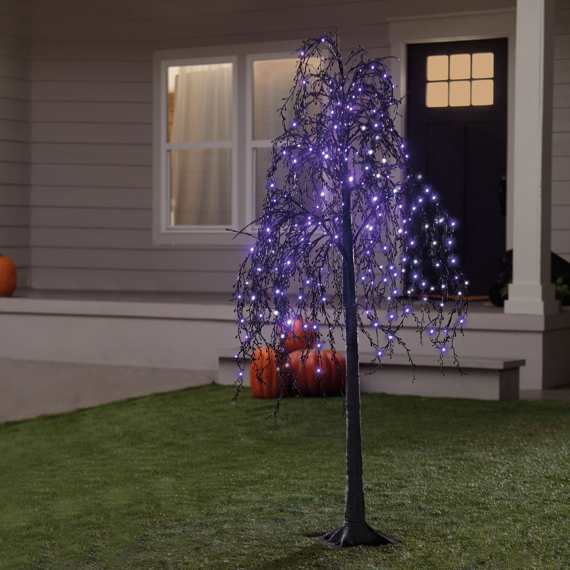 slide 4 of 4, 5ft. Purple Led Lighted Willow Tree By Ashland, 5 ft