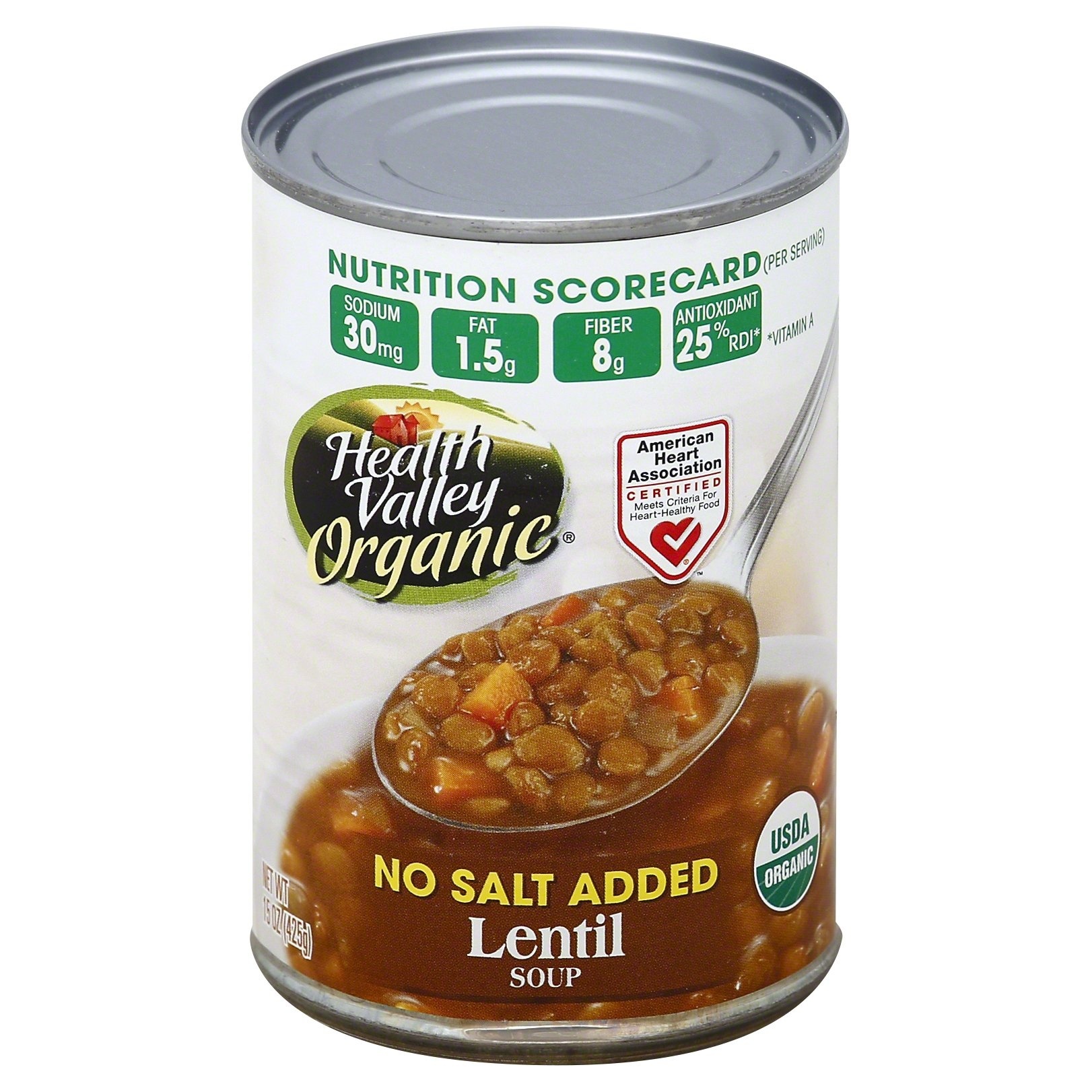 slide 1 of 6, Health Valley No Salt Added Lentil Soup, 15 fl oz