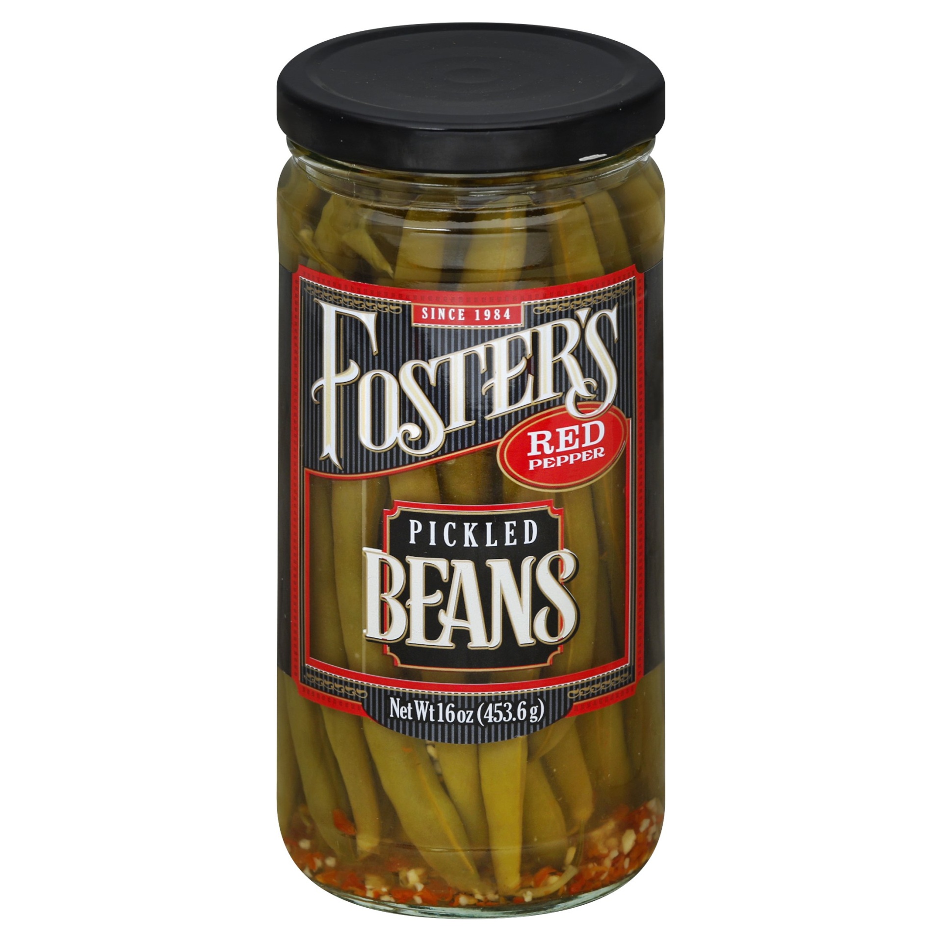 slide 1 of 1, Foster's Red Pepper Pickled Beans, 16 oz