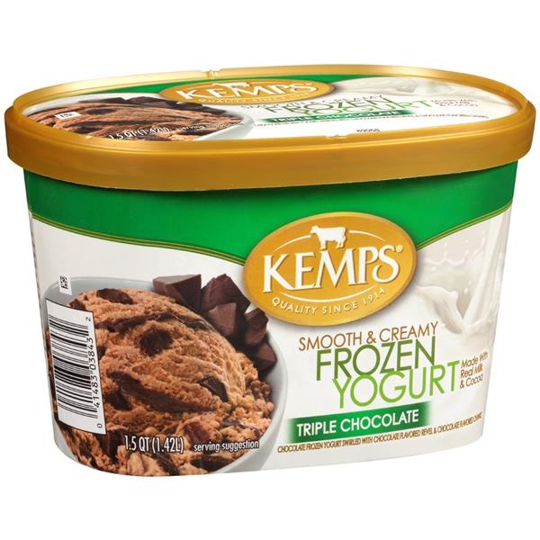 slide 1 of 1, Kemps Triple Chocolate Frozen Yogurt, 1.5 qt