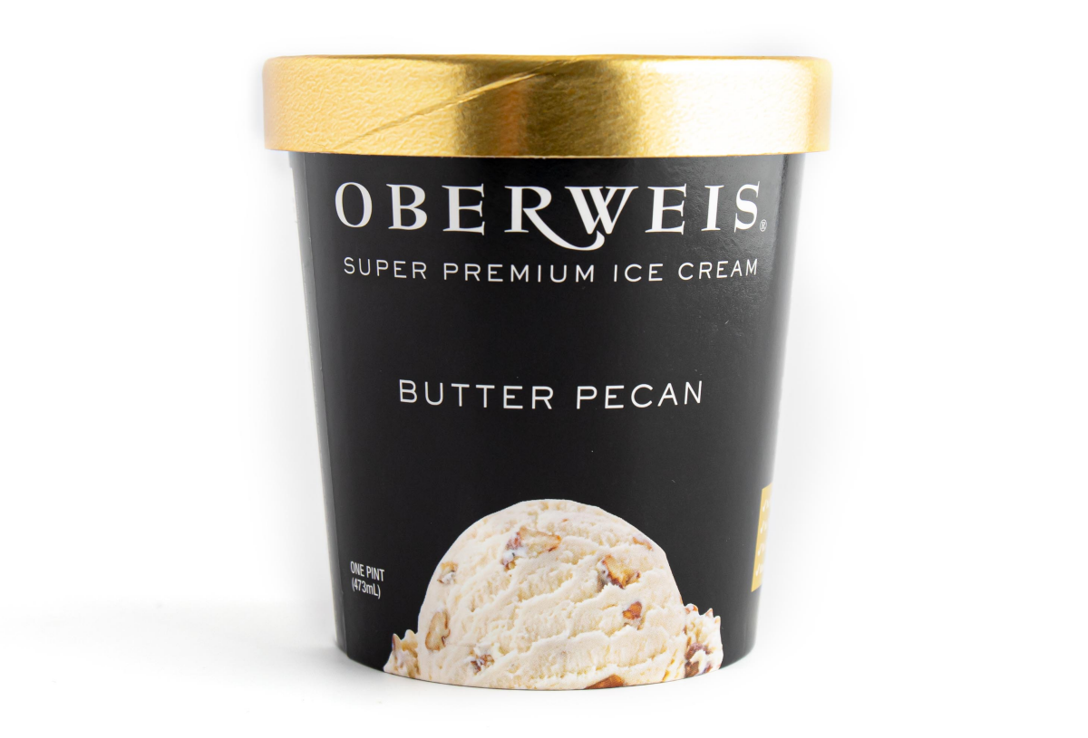 slide 1 of 1, Oberweis Butter Pecan Super Premium Ice Cream, 1 pint