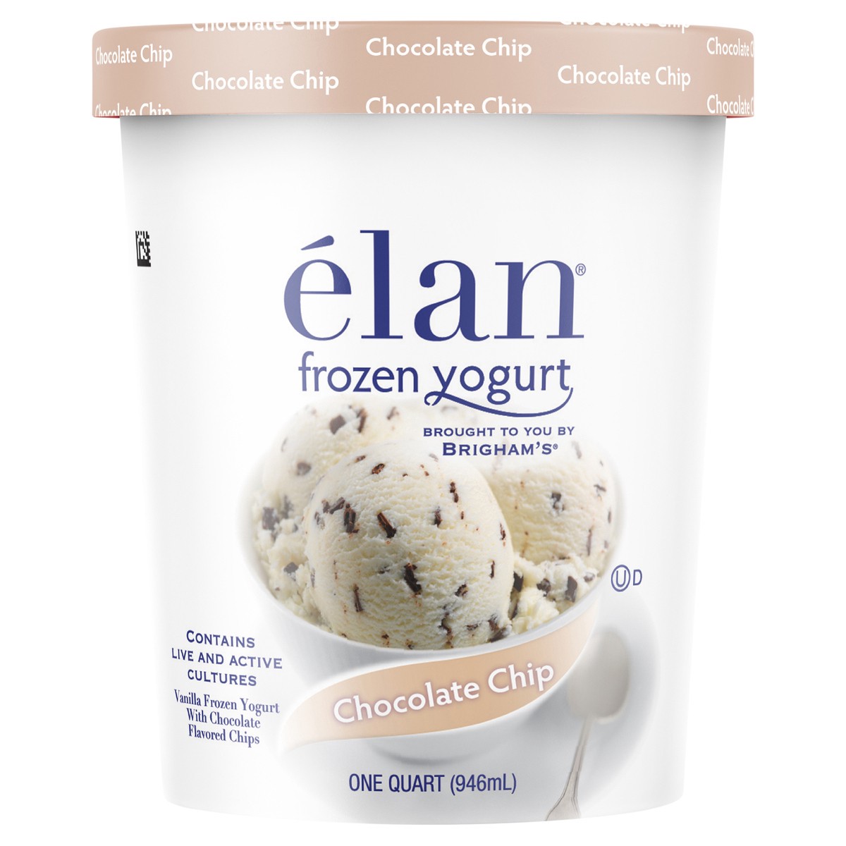 slide 1 of 8, Elan élan Chocolate Chip Frozen Yogurt, 1 Quart, 1 qt