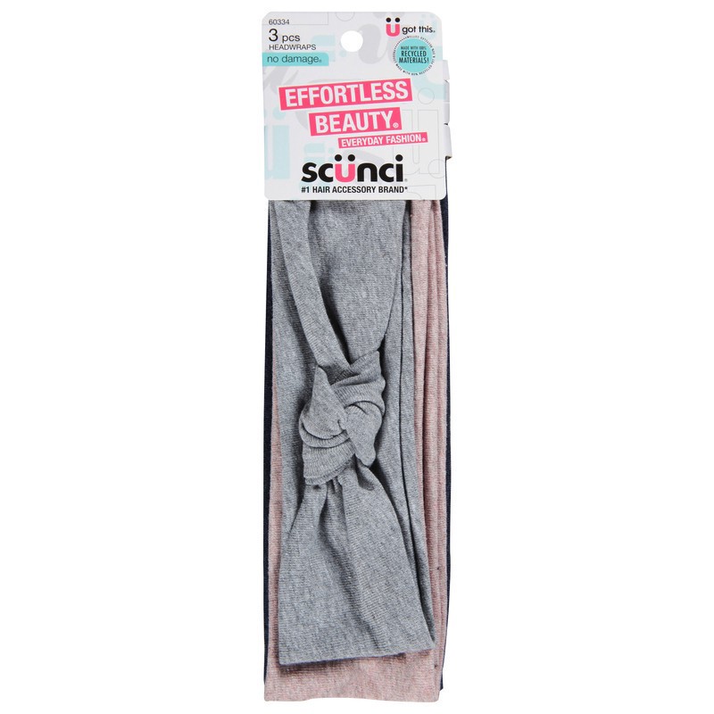 slide 1 of 1, scünci All Hair Headwraps 3 ea, 3 ct