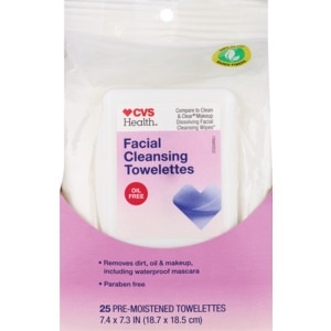 slide 1 of 1, CVS Health Deep Cleansing Facial Cloths Oil-Free, 25/Pack, 25 ct