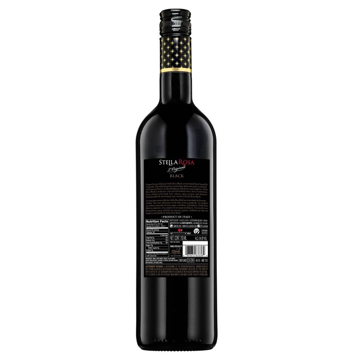 slide 41 of 95, Stella Rosa Black Semi-Sweet Red Wine 750mL, 25.4 fl oz