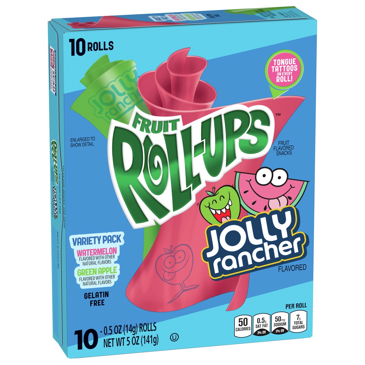 slide 2 of 9, Fruit Roll-Ups Betty Crocker Fruit Snacks, Jolly Rancher Fruit Roll-Ups, 10 ct, 5 oz, 10 ct