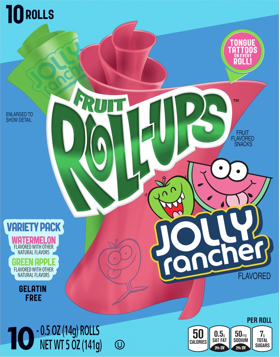 slide 6 of 9, Fruit Roll-Ups Betty Crocker Fruit Snacks, Jolly Rancher Fruit Roll-Ups, 10 ct, 5 oz, 10 ct