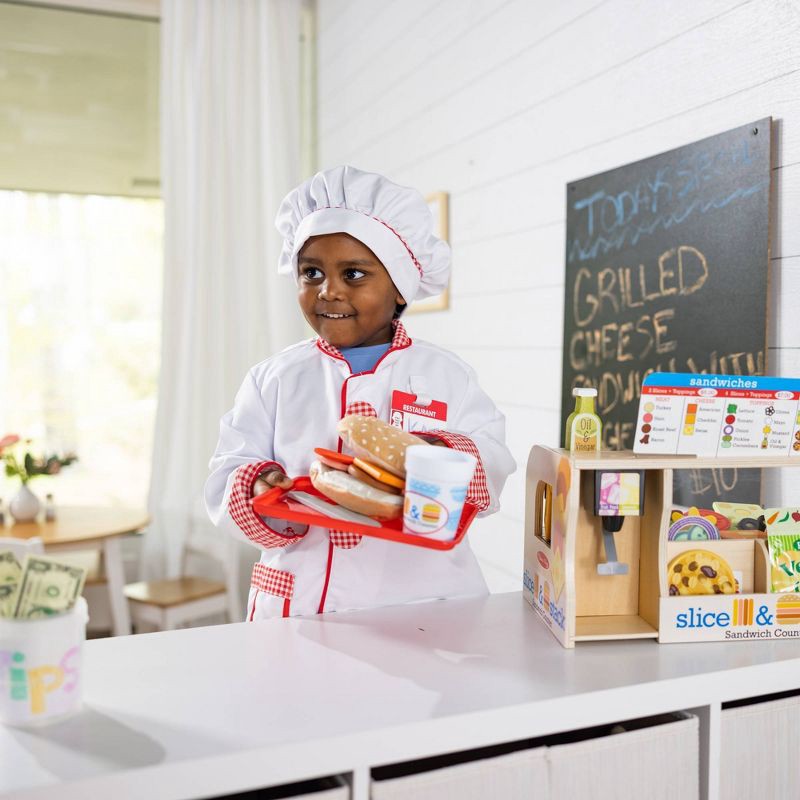 slide 2 of 9, Melissa & Doug Slice & Stack Wooden Sandwich Counter with Deli Slicer Pretend Play Food - 56pc: Kitchen Toys Set, 56 ct