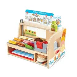 Melissa & Doug Slice & Stack Wooden Sandwich Counter with Deli Slicer Pretend Play Food - 56pc: Kitchen Toys Set