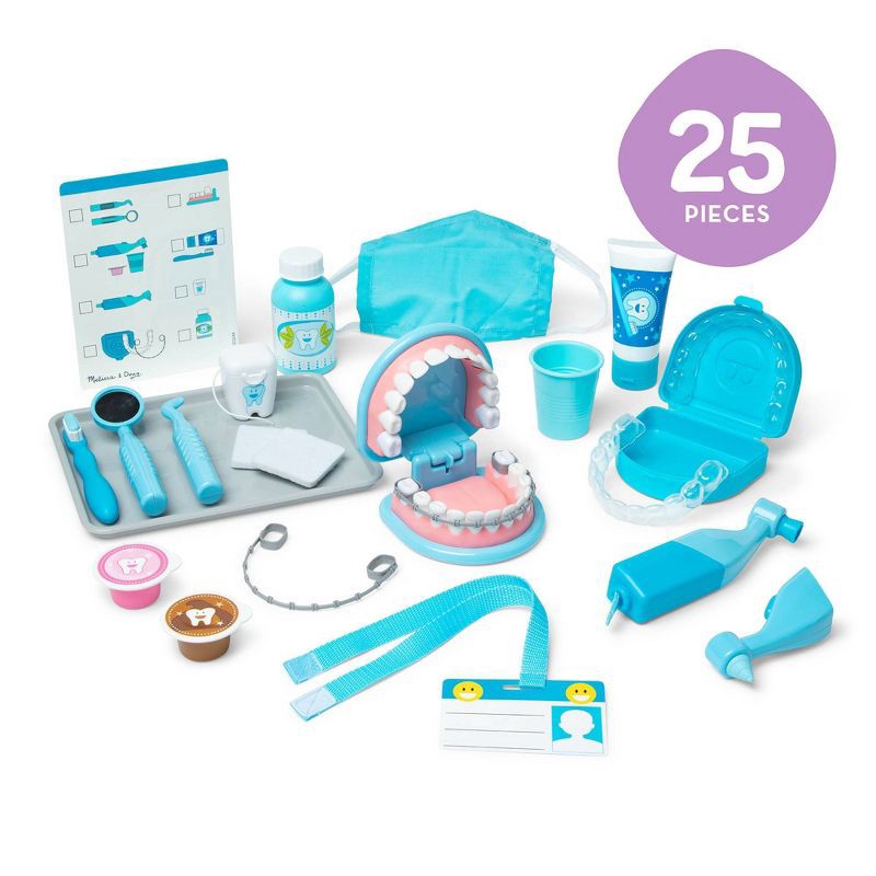 slide 4 of 9, Melissa & Doug Super Smile Dentist Kit With Pretend Play Set of Teeth And Dental Accessories (25 Toy Pieces): Educational Tooth Care Role Play Set, 1 ct