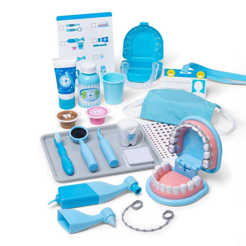 slide 1 of 9, Melissa & Doug Super Smile Dentist Kit With Pretend Play Set of Teeth And Dental Accessories (25 Toy Pieces): Educational Tooth Care Role Play Set, 1 ct