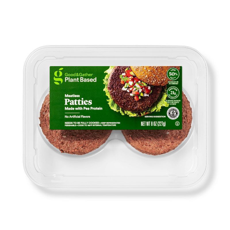 slide 1 of 4, Plant-Based Burger Patties - 8oz - Good & Gather™, 8 oz