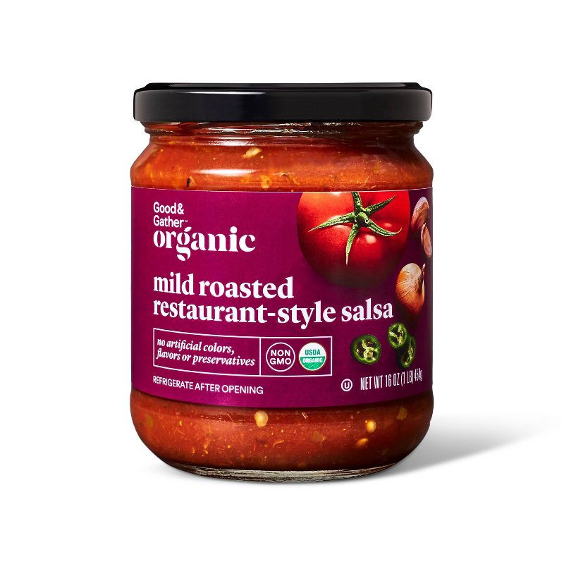 slide 1 of 3, Organic Mild Roasted Restaurant Style Salsa 16oz - Good & Gather™, 16 oz