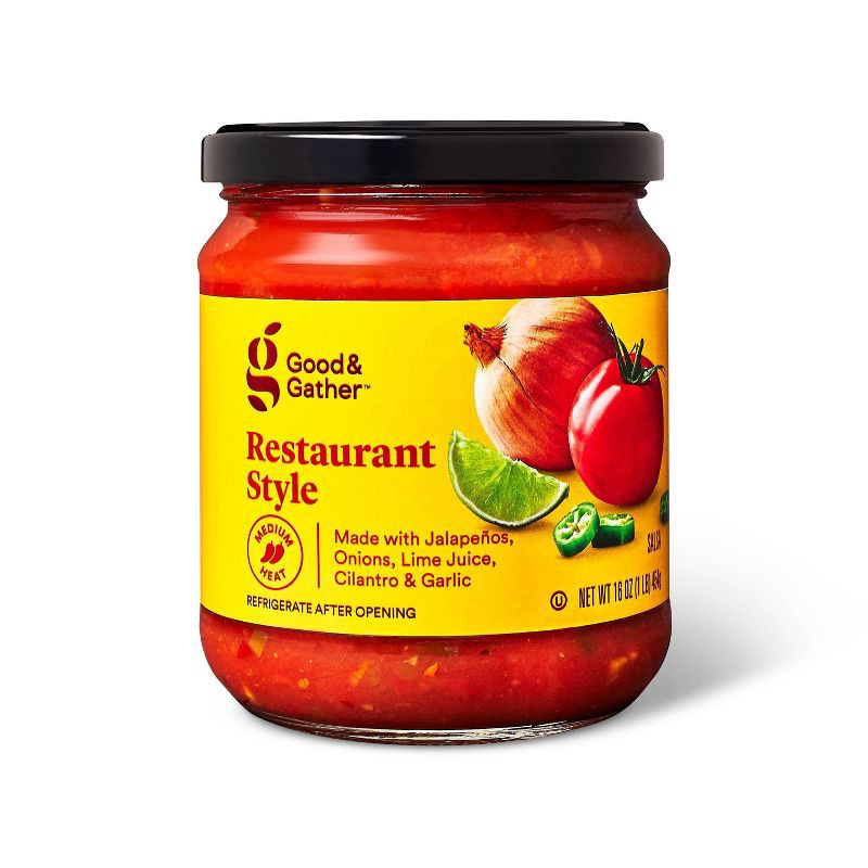 slide 1 of 3, Medium Restaurant-Style Salsa 16oz - Good & Gather™, 16 oz