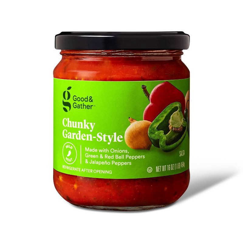 slide 1 of 2, Mild Chunky Garden Style Salsa 16oz - Good & Gather™, 16 oz
