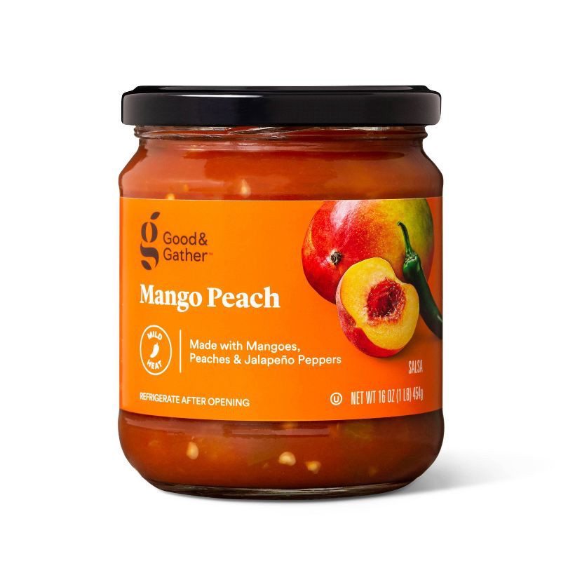 slide 1 of 2, Mild Mango Peach Salsa 16oz - Good & Gather™, 16 oz