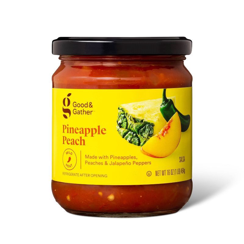 slide 1 of 2, Mild Pineapple Peach Salsa 16oz - Good & Gather™, 16 oz