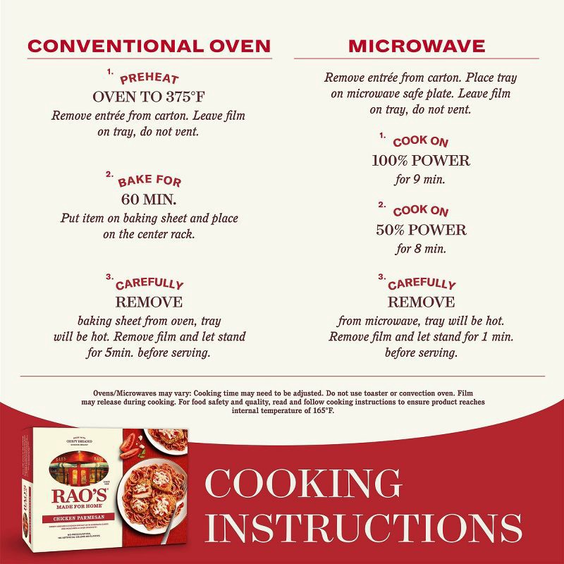 slide 4 of 7, Rao's Made For Home Family Size Frozen Chicken Parmesan - 25oz, 25 oz