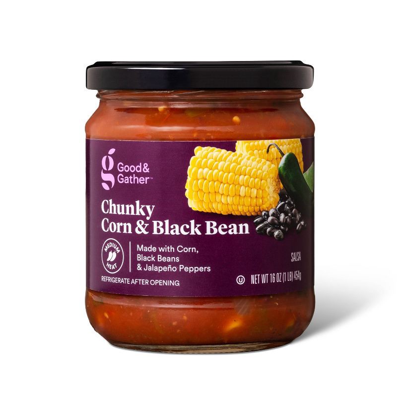 slide 1 of 2, Medium Corn & Black Bean Salsa 16oz - Good & Gather™, 16 oz