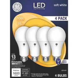 GE Household Lighting GE 4pk 100W A19 LED Light Bulbs Soft White
